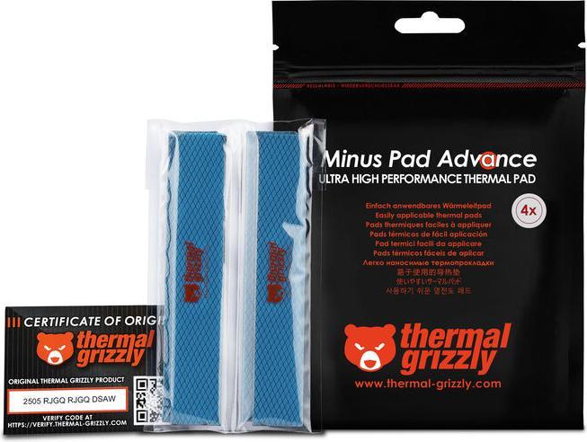 Image du produit Thermal Grizzly TG Minus Pad Advance - 120x20x3,0 mm 4 pcs (3 mm)