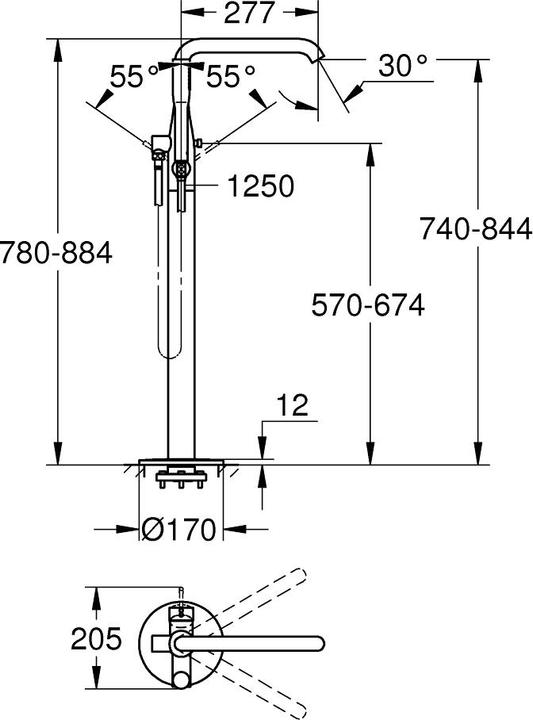Actual product image Grohe Bath mixer set GROHE1108 Essence New 23491GL1
