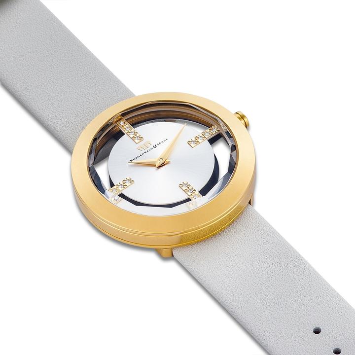 Actual product image Ladies quartz watch Lucrezia genuine leather cream white - 4332 (Analogue wristwatch, 42 mm)