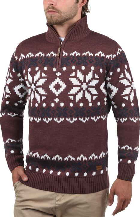 Actual product image Solid Norwin Men's Jumper Chunky Knit Pullover Troyer (L)