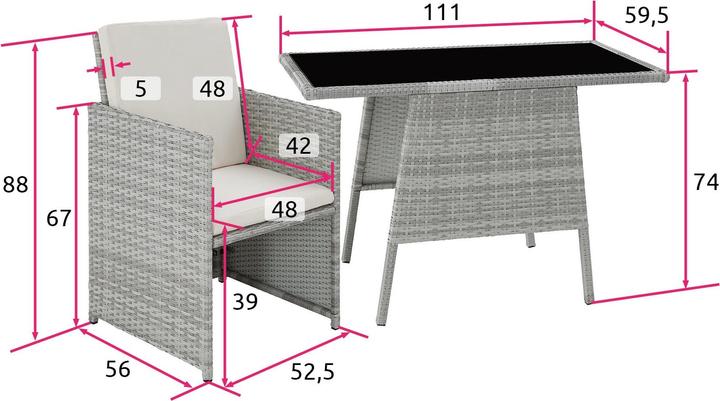 Immagine prodotto tectake Salottino in rattan Losanna