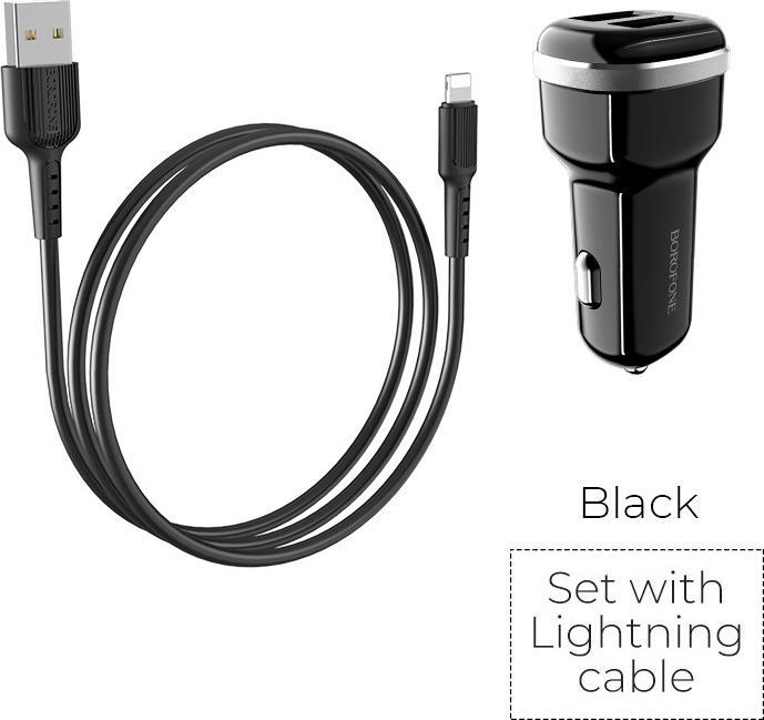 Borofone Anschlüsse 2x USB-A 2,4 A (BFO-BZ13-L-B)
