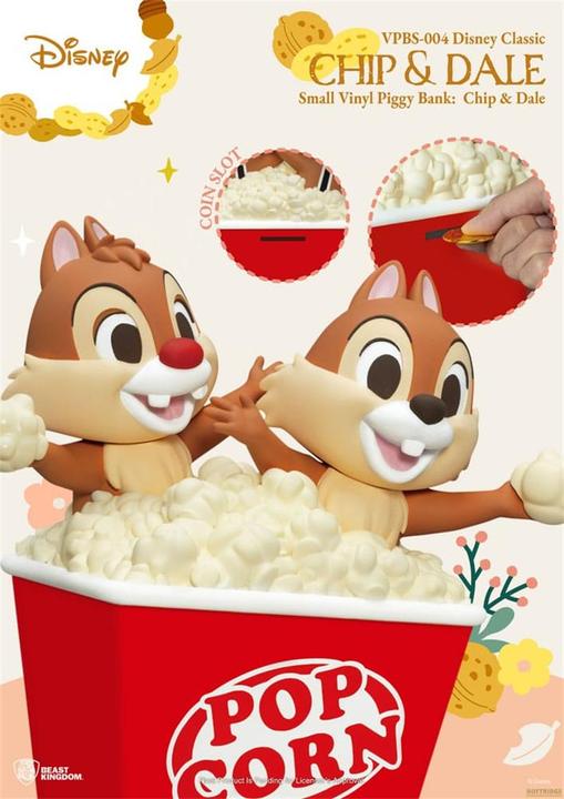 Actual product image Beast Kingdom Disney Piggy Vinyl Bank Chip & Dale 24 cm