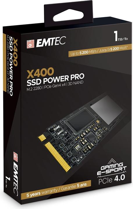 Image du produit Emtec SSD 3D NAND Phison SATAIII X400 (1000 Go, M.2 2280)