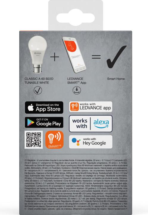 Actual product image Ledvance Smart+ Wifi Classic (B22d, 9 W, 806 lm, 1 x, F)