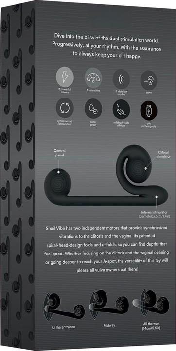 Actual product image Snail Vibe Duo Vibrator - Black
