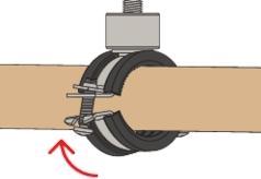 Actual product image Fischer 500706, Pipe clamp, Black, Steel, 74 - 80 mm, 6.35 cm (2.5"), EPDM, Styrene-Butadiene (SBR)