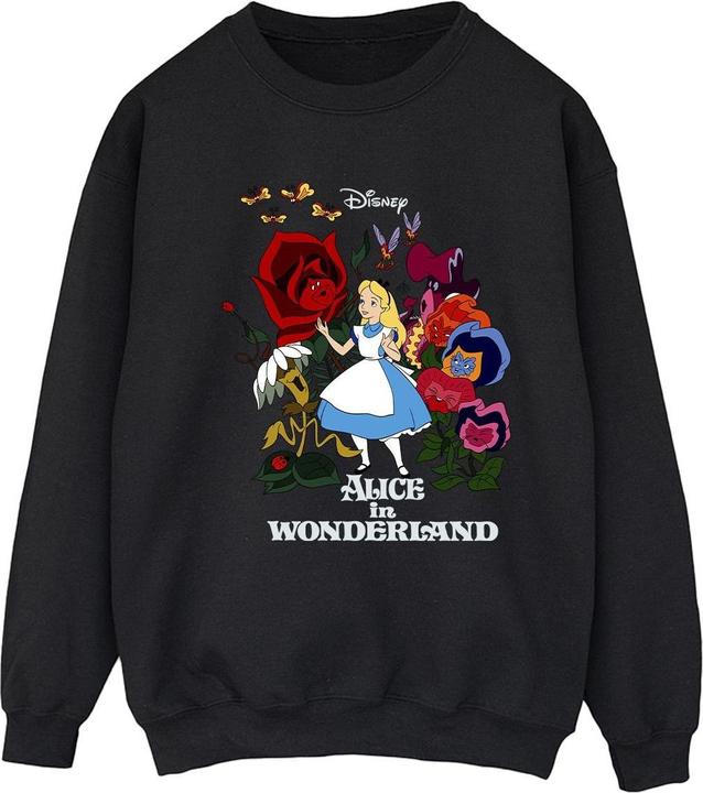 Actual product image Disney Womens/Ladies Alice In Wonderland Flowers Sweatshirt (XXL)