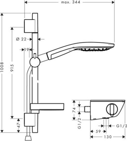 Immagine prodotto hansgrohe HG combinazione doccia RAINDANCE SELECT Bsta Unica'S Puro Set 900mm cromo