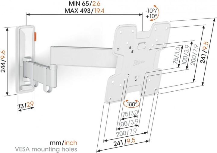 Image du produit Vogels TVM 3245 (Mur, 43", 15 kg)
