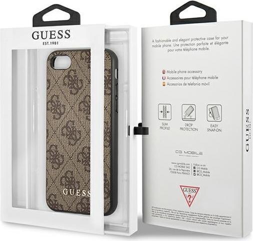 Produktbild Guess GUHCI8G4GFBR iPhone SE 2022 / 2020 / 7 / 8 brązowy/brown hard case 4G Metal Gold Logo (Apple iPhone SE (3rd Gen), Apple iPhone SE (2nd Gen), Apple iPhone 7)