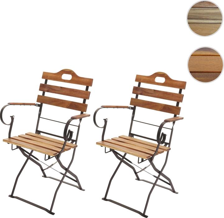 Image du produit Swisshandel24 2x chaise de brasserie, chaise pliante de jardin, qualité gastronomique acacia certifié FSC -