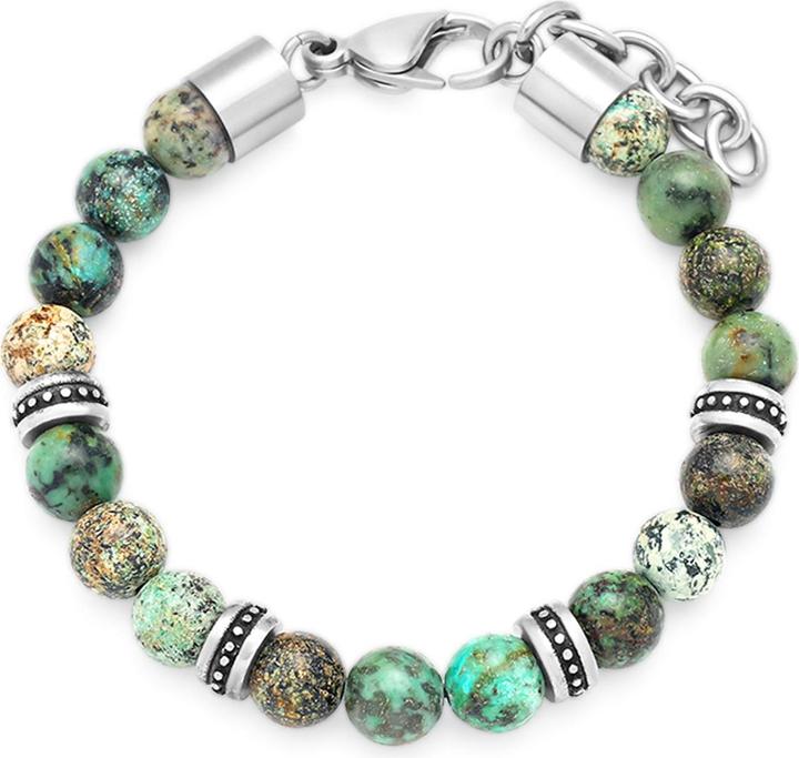Leyda Armband Edelstein mit Edelstahl (22 cm, Stein, Edelstahl)