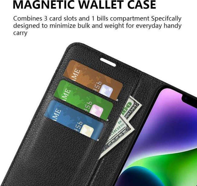 Actual product image MU Classic Litchi Leather Bookcover Series (Apple iPhone 15)