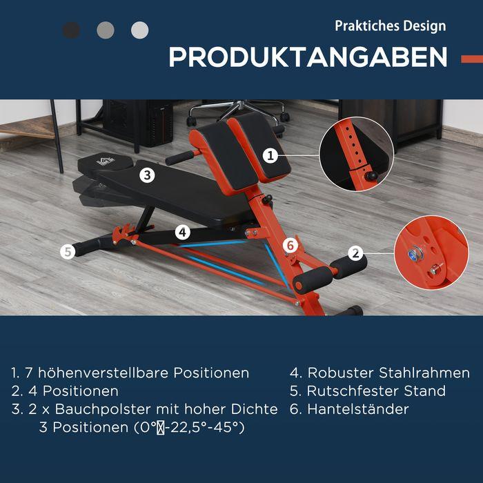 Immagine prodotto Swisshandel24 Panca pesi Panca fitness Panca inclinata Allenatore addominale multifunzione Acciaio regolabile
