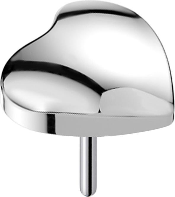 Immagine prodotto Star Piercing Threadless 3D Herz silber (Titanio G23, senza ottone)