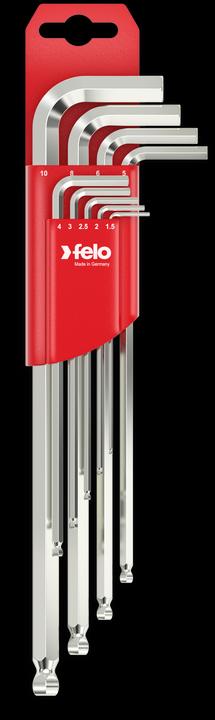 Actual product image Felo Angle wrench set hexagon with ball head long, 9 pieces on clip
