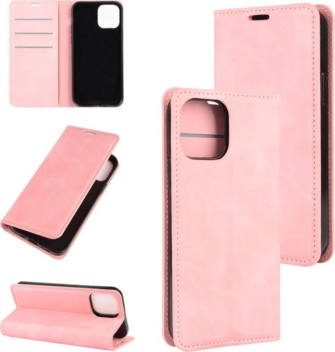Produktbild Cover-Discount iPhone 12 / 12 Pro - Seidige Stand Flip Case Hülle rosa (Apple iPhone 12, Apple iPhone 12 Pro)