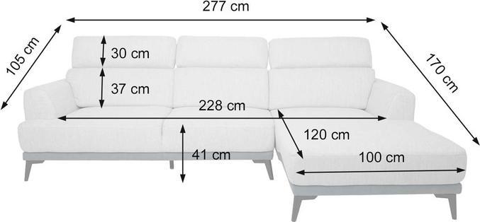 Image du produit Swisshandel24 Canapé, Canapé d'angle en L 3 places, couchage Nosag ressorts ensachés réglables - droite (3 places)