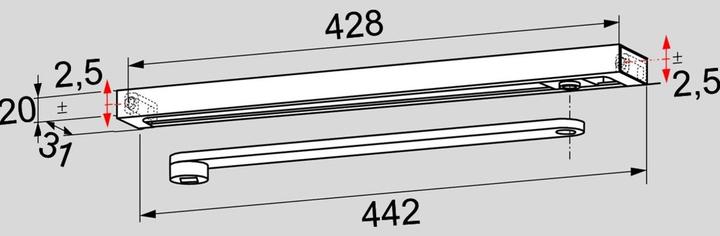 Image du produit Dormakaba Glissière avec levier G-N Contur Design (Porte de chambre, Porte d'entrée, Porte en bois, Porte-fenêtre, Intérieur)