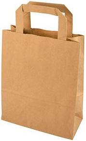 Papstar Sac en papier, 180 x 100 x 220 mm, brun en papier kraft, 70 g/qm, capacité de charge : 4 kg, avec (Pochette cadeau, 50 x)