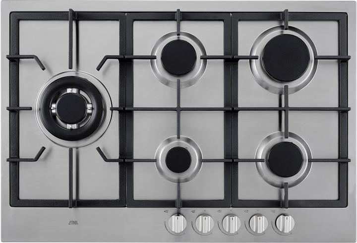 Actual product image Etna KG875RVSA - Gaskookplaat - 5 pits met wokbrander - 75 cm - RVS (KG875RVSA)