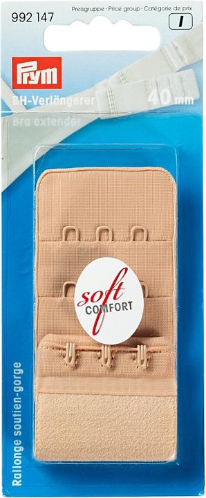 Actual product image Prym Bra extender to hook, skin 40 mm, 3 x 3 hooks, card