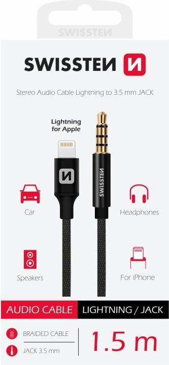 Actual product image Swissten Textile Audio Adapteris Lightning / 3 / (N connection, Lightning)