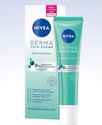 Produktbild NIVEA Night exfoliating skin peeling Derma Skin Clear (Night Exfoliator) 40 ml (Peeling, 40 ml)