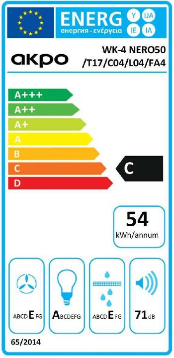 Etichetta energetica Akpo Chiamata WK-4 Nero 50 (Cappuccio)