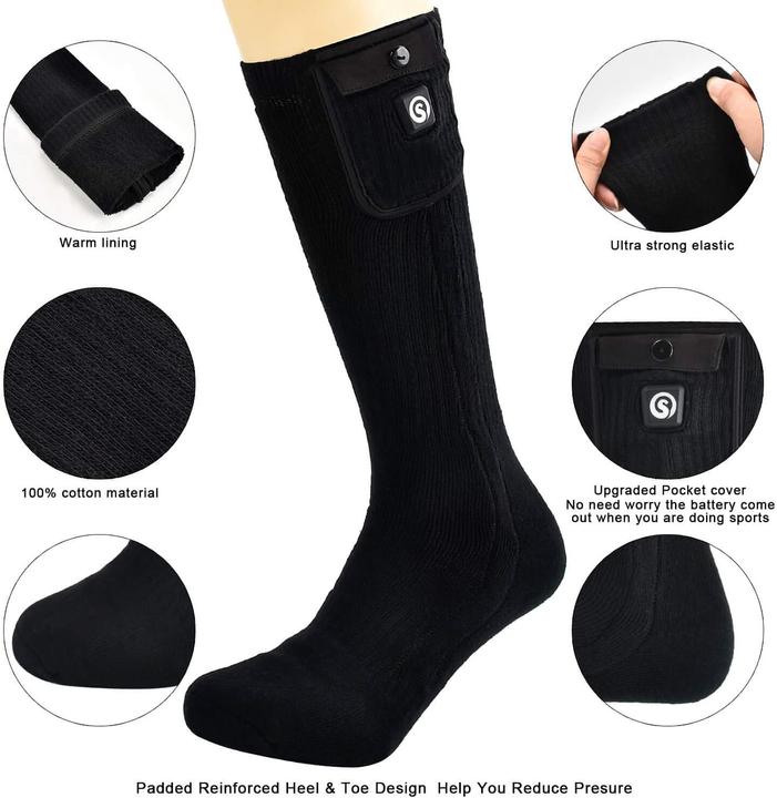 Actual product image Snow Deer Beheizte Socken mit wiederaufladbarer Batterie (S)