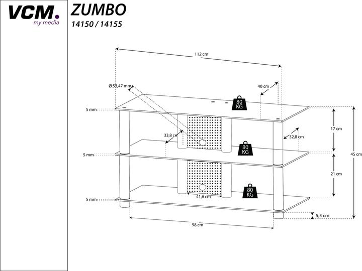 Actual product image VCM Zumbo 110 clear glass (112 x 40 x 45 cm)