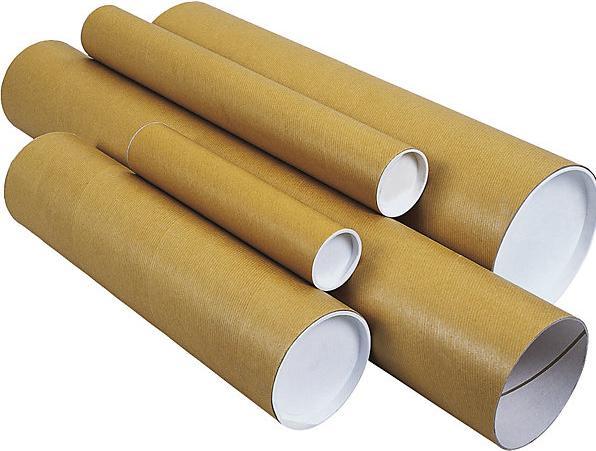 Actual product image kaiserkraft Mailing tube, with plastic cap and base, LxØ 1150 x 140 mm, brown, 4+ items. (1 x)