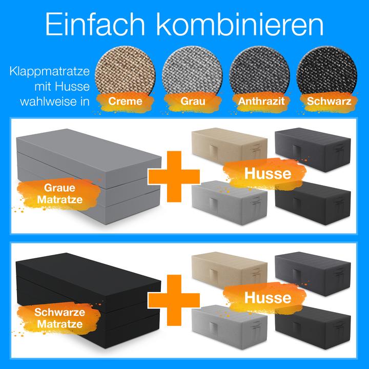 Image du produit Bestschlaf Matelas pliable avec housse et sac de transport (140 x 195 cm, Noyau de mousse)