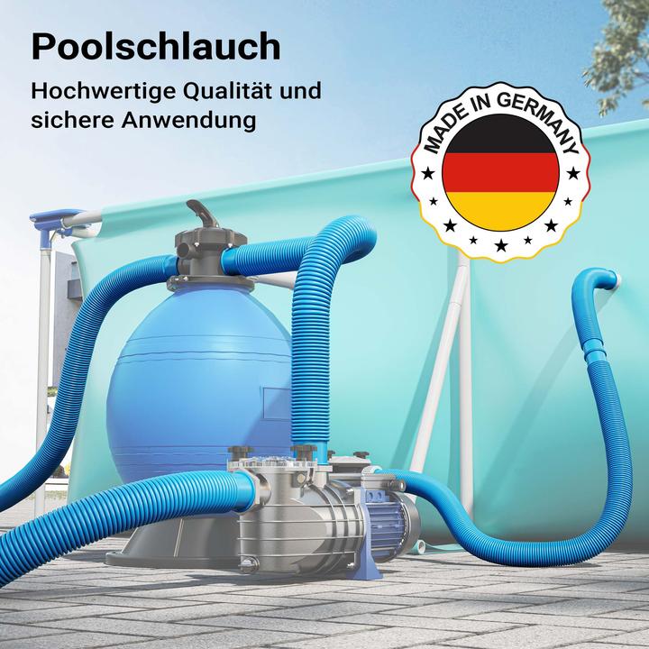 Produktbild Wiltec Poolschlauch 21 m ⌀32 mm Schwimmbadschlauch mit Muffe Saugschlauch