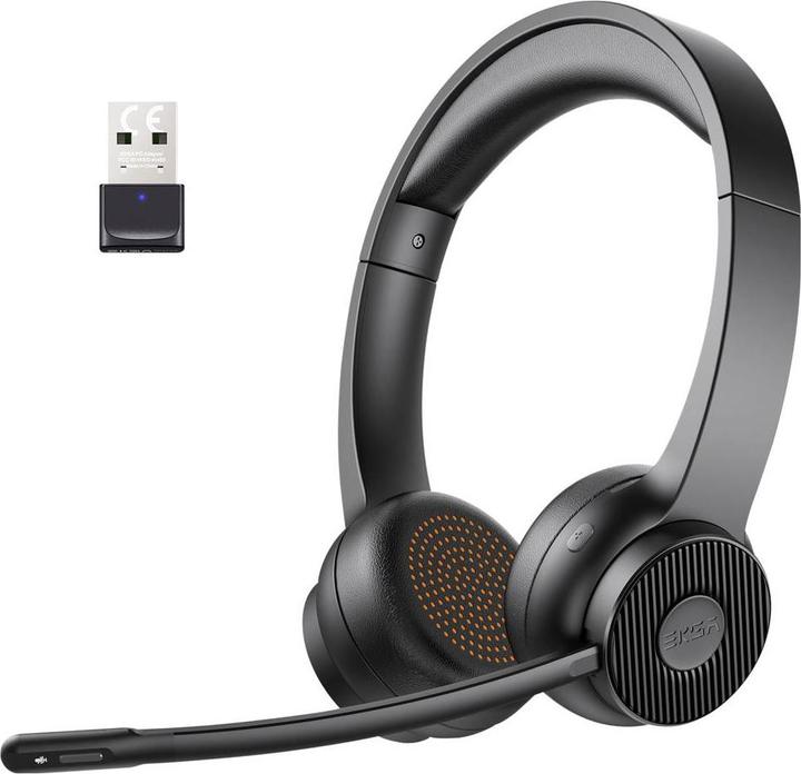 Produktbild Eksa H16 Computer On Ear Headset Bluetooth® Schwarz Noise Cancelling, Mikrofon (Kabellos, USB-A)
