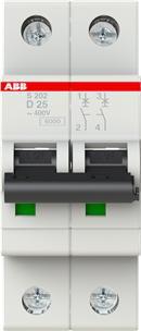 Image du produit ABB S202-D25 Disjoncteur D-Char., 6 kA, 25 A, 2P