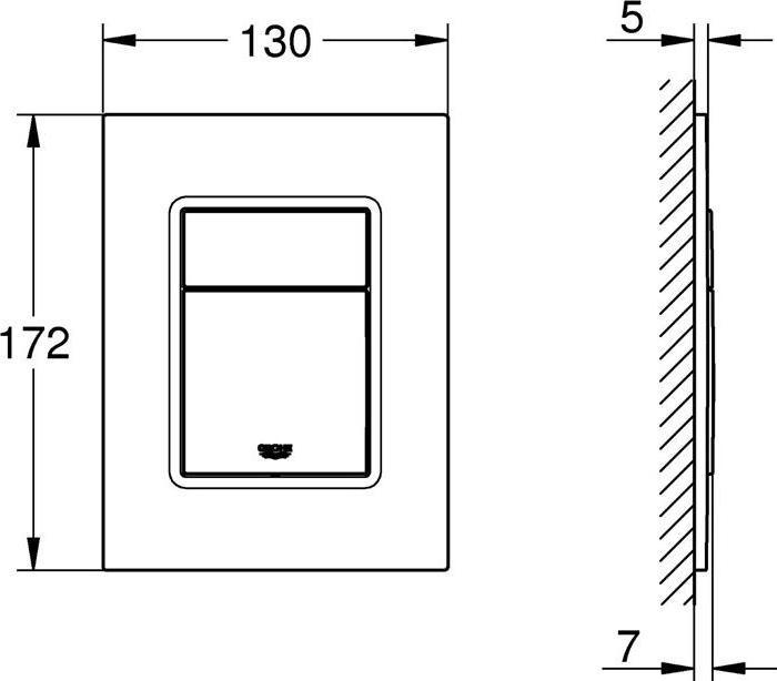 Actual product image Grohe Cover plate SKATE CS 130x172mm wa sun bent