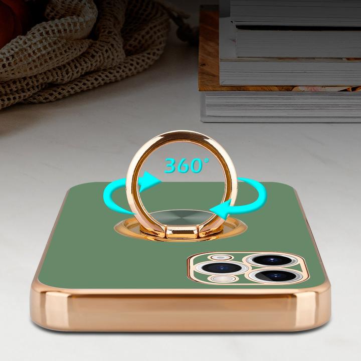 Produktbild Cadorabo Hülle für Apple iPhone 11 PRO MAX im TPU mit Kameraschutz und Ring LM089 Style (Apple iPhone 11 Pro Max)