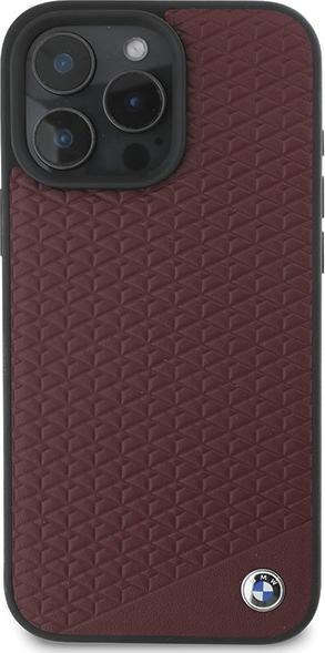 Actual product image BMW BMHMP16X23RDDR iPhone 16 Pro Max 6.9" czerwony/red hardcase Sign Leather Diamond Metal Logo MagS (Apple iPhone 16 Pro Max)
