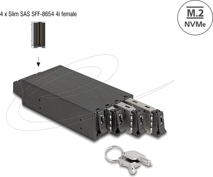Produktbild Delock Slim Bay Wechselrahmen für 4 x M.2 NVMe SSD mit Slim