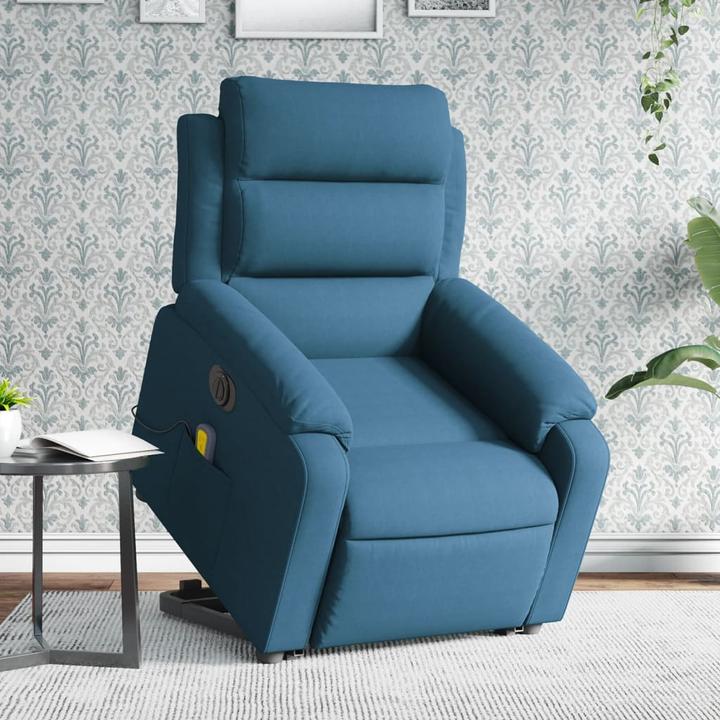 Immagine prodotto VidaXL Poltrona massaggiante con supporto stand-up Poltrona TV Poltrona relax in velluto blu