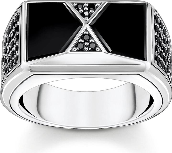 Produktbild Thomas Sabo Ring mit Schwarzem Onyx und Schwarzen Steinen Silber (62, 925 Silber)