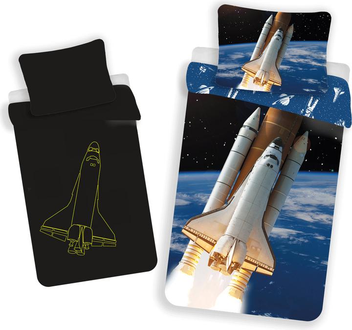 Produktbild Tinisu Space Shuttle BettwÃ¤sche - weiche Baumwolle 140x200 cm Kissen und Decke