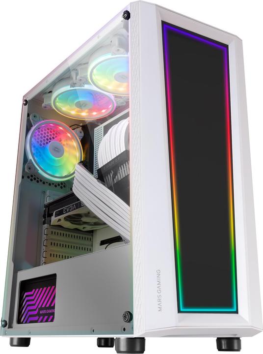 Actual product image Mars Gaming Boitier Moyen Tour ATX MC-ART RGB avec panneaux vitrés (Blanc) (mATX, Mini-ITX, ATX)
