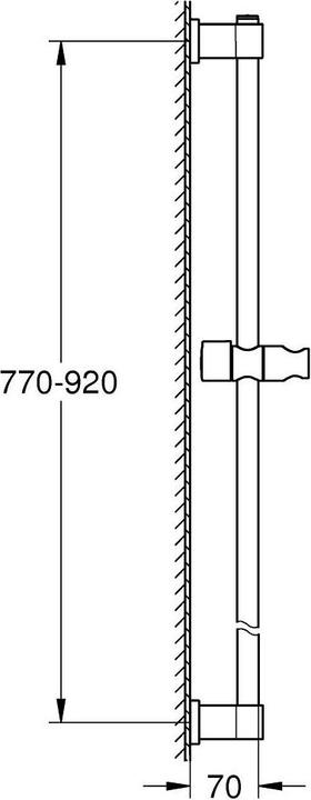 Actual product image Grohe Vitalio universal shower rail, glue or drill, 900 mm, matt black