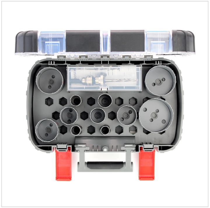 Actual product image Bosch Professional Zubehör 17-piece hole saw set, HSS bi-metal, universal, 20-68/74 mm (20 mm, 22 mm, 25 mm, 32 mm, 35 mm, 40 mm, 44 mm, 76 mm, 60 mm, 68 mm, 51 mm)