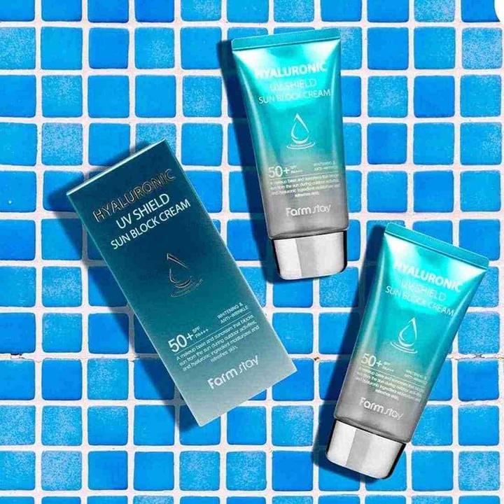Actual product image Farm Stay Hyaluronic UV Shield Sun Block Cream (Suntan cream, SPF 50+, 70 ml)