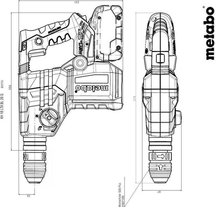 Produktbild Metabo KH 18 LTX BL 28 Q (Akkubetrieb)