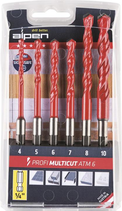 Produktbild Alpen Spiralbohrerset Multicut (4 mm, 5 mm, 6 mm, 8 mm, 10 mm)